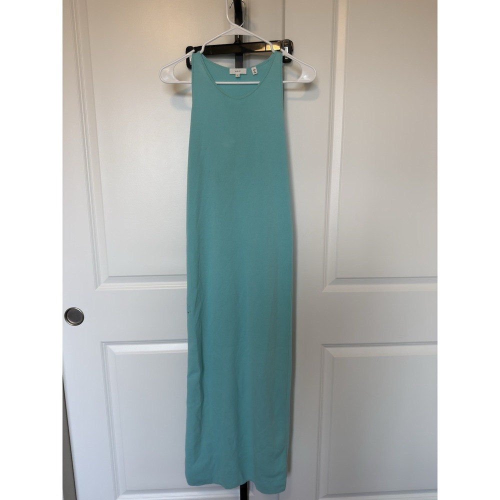 A.L.C. Turquoise Sleeveless Maxi Dress Teal Midi Fitted Size L - Picture 2 of 4